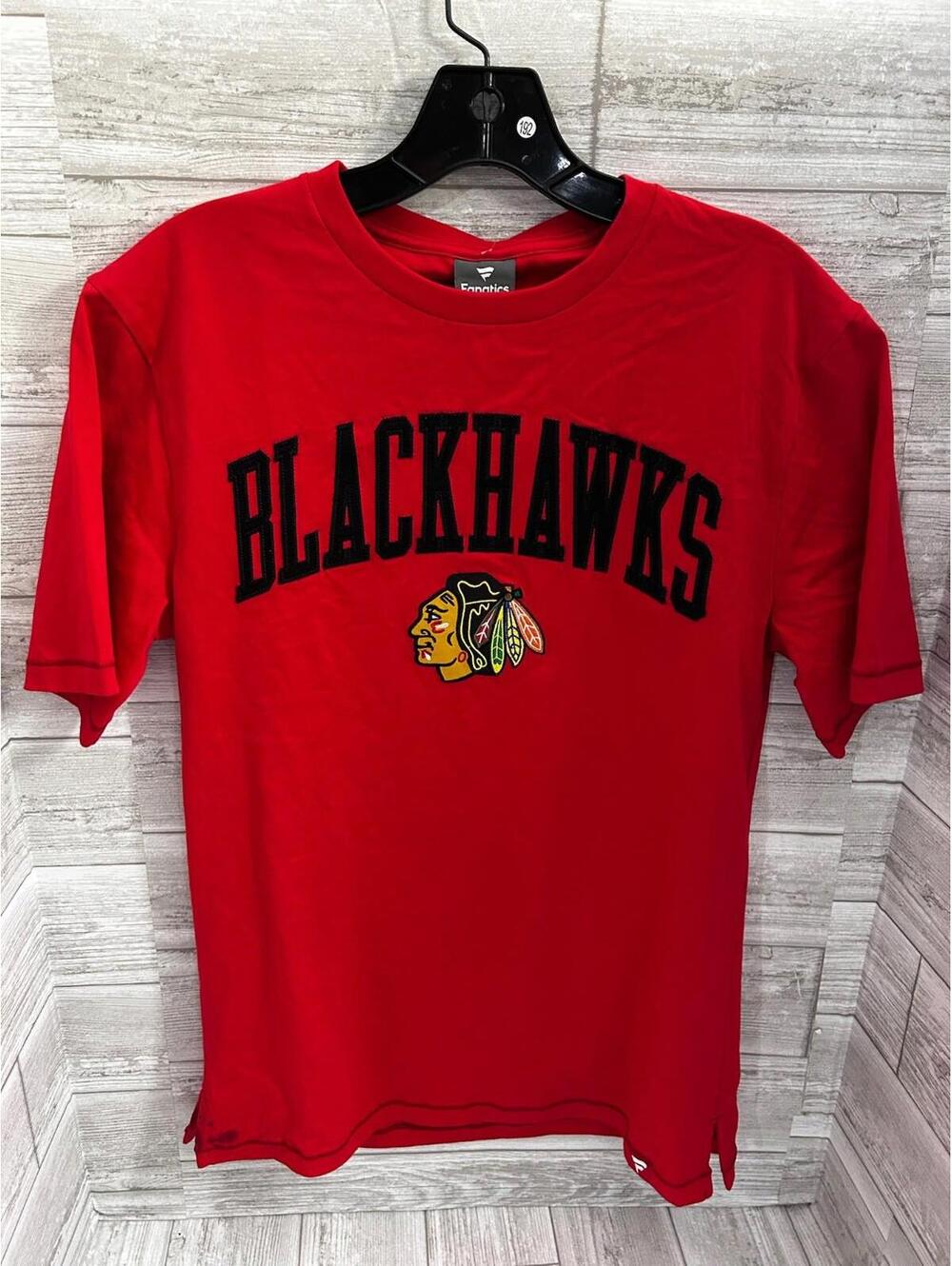 NHL Blackhawks Fanatics T Shirt Men Large Genuine Authorized Hockey Logo - Flaw